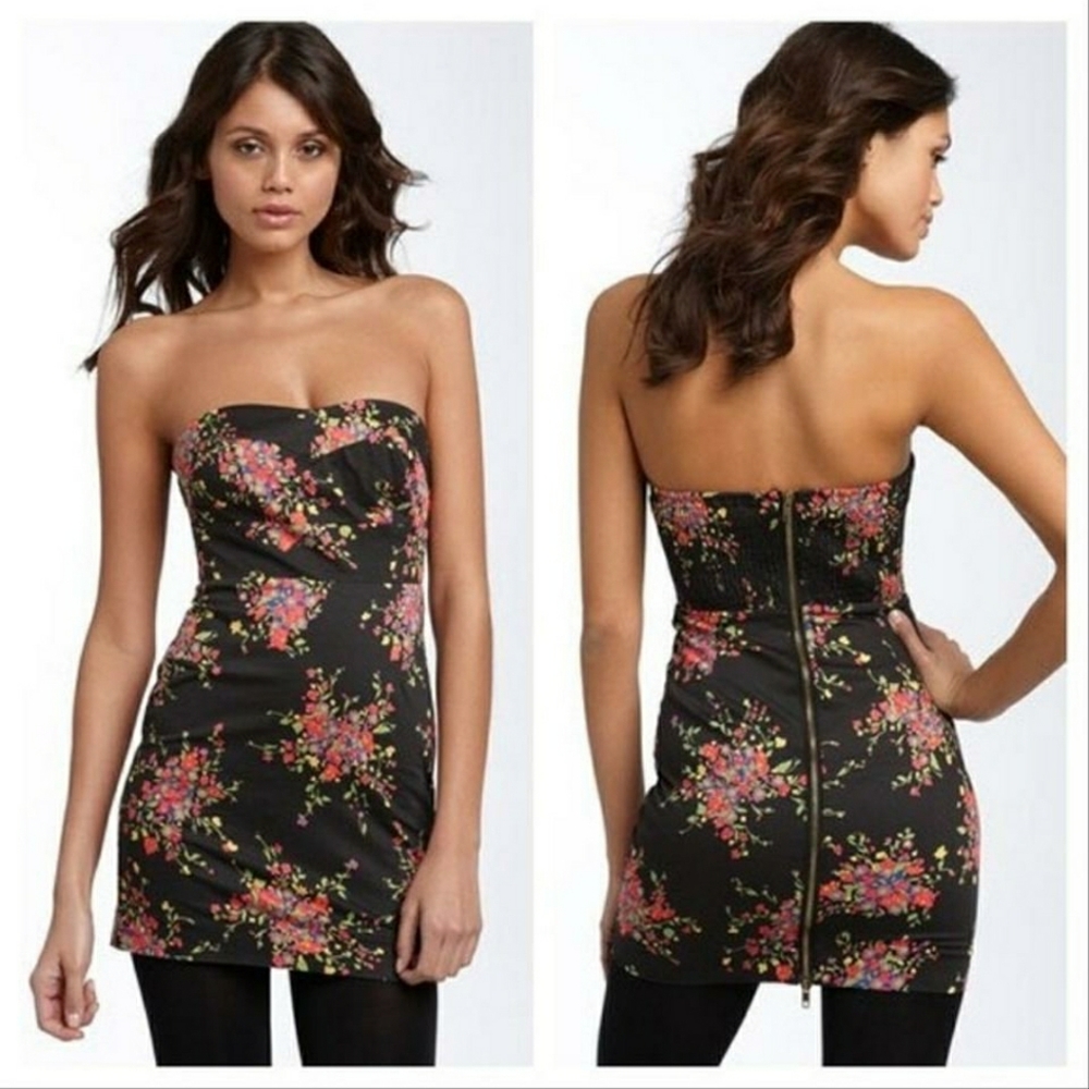 Free People Poison Apple Strapless Zip Back Dress